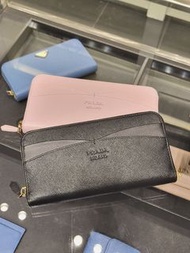 英國outlet 限時減價 英國代購 Prada Large Saffiano leather zipper long wallet  拉鍊 長銀包 防刮皮 真皮 皮革 拉鍊長銀包 多間隔 卡片 證件