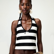 BLACKDOG BKK - SS2531 - Stripe halter top -  เสื้อลายทางคล้องคอมีซิบข้าง