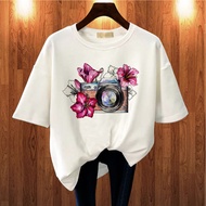 GET FASHION - BAJU KAOS WANITA DEWASA ATASAN PRINT KAMERA BLUS JUMBO T SHIRT WANITA