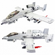 961PCS WW2 A10 Warthog Plane Fighter Jet Building Blocks Set Air Force Airplane Model Kits Bricks To