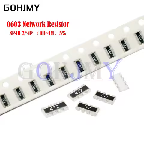 100PCS 0603*4 8P4R 2*4P Network Resistor SMD Array 0 ~ 910 Ohm 1K ~ 910K 2K 2.2K 4.7K 10K 22K 47K 10