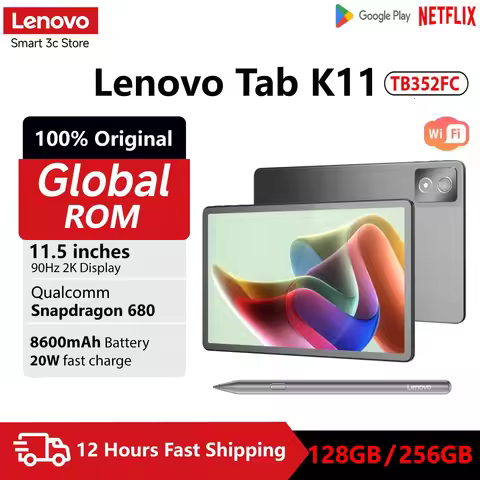 Global Firmware Lenovo K11/Plus Tablet WIFI 11.5” Snapdragon 680 processor 8+256G /6+128 GPS 8600mAh