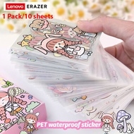 【10 Pieces Per Pack】Cute Cartoon Sticker PET Transparent Kawaii Stationery Stickers Creative DIY hea