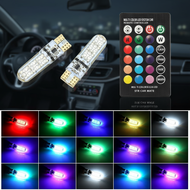 T10 5050 Automotive RGB LED Bulb Multicolored 6 SMD Waterproof with Remote Control