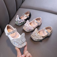 Girl Princess Shoes Rhinestone Bowtie Kids Leather Shoe Fashion Causal Sequins Children Causal Weddi