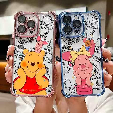 Cute Winnie The Pooh Piglet Phone Case For Motorola Edge 50 60 70 Fusion G77 G60 G06 G24 G75 G35 G15