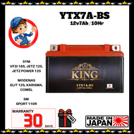 【READY STOCK】OTOBAI MOTORSPORT KING MOTORCYCLE BATTERY BATERI KING YTX7A-BS SYM VF3i 185 / JETZ 125 