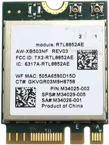 17-CP0056NR laptop card for Realtek RTL8852AE M.2 PCI-Express WiFi 6 802.11ax Bluetooth 5.0 M34023-0