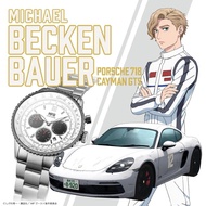 Angel Clover MF Ghost Beckenbauer Porsche 718 Watch Solar 10ATM White Dial MFG40-PO Japan New