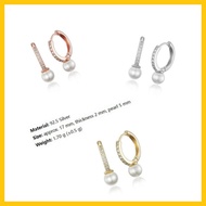 ML Korean Local Stock HAESOOL GME15 Pearl Drop Hoop Earring Available via ML Proxy Buy