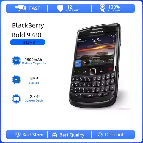 Blackberry Bold 9780 Refurbished-Original unlocked phone Blackberry Bold 9780 3G WIFI GPS phone free