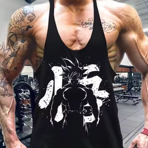 Dragon Ball Men's Summer TankTop Cotton Vest Japanese Anime Graphic Male GYM Clothing Fitness Muscle