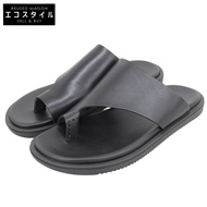 12 Più Uno Uguale Tre 拇指涼鞋，男士真皮平底涼鞋，黑色，41碼 (MRG591-COW164) - 近全新 [二手]