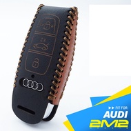 2020-25 Audi Q7 Q8 A5 A3 Etron GT Key Case Leather Ring