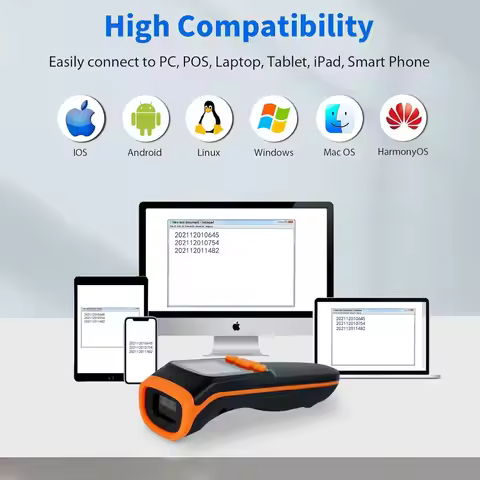 Wireless 2D Inventory Scanner Bluetooth QR Barcode Data Collector Portable Warehouse Inventory Reade