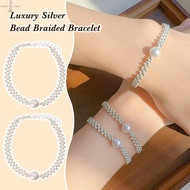 1/2Pcs Silver Bead Braided Pearl Bracelet - Minimalist Jewelrys - Women Bracelets - Korean INS Style