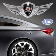 Metal 3D Wings Car Front Hood Bonnet Emblem Sticker for Hyundai Accent h1 Trajet Sonata Getz Verna i