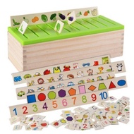 Wooden Themed Drop Box Toy - Montessori Teaching Materials Card Drop Box