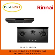 RINNAI RH-S3059-PBW SLIMLINE HOOD + RB-3CGN 3 BURNER BUILT IN HOB *BUNDLE DEAL* - 1 YEAR WARRANTY