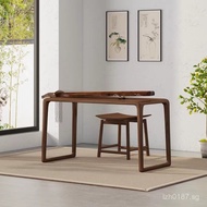 Solid Wood Guqin Table Calligraphy Table Guqin Stool Black Walnut Zen Elm Resonance Guqin Table New 