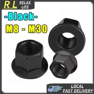 [RL] M8-M30 Black Flange Nut Carbon Steel Hex Lokc Nuts For Screw Bolt Coarse Thread M10 M12 M14 M16