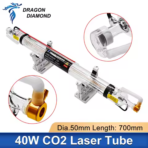 40W 45W Co2 Laser Tube Laser Power Diameter 50mm Length 700mm Glass Metal Head For DIY CO2 Laser Eng