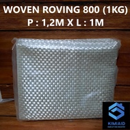 Woven Roving 800 - WR 800 Fiberglass Kain Mat - Penambal Bocor - Fiberglass - Resin Bening - Epoxy