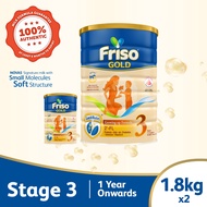 [Bundle of 2] Friso Gold 3 Growing Up Milk with 2'-FL 1.8kg for Toddler 1+ years Milk Powder