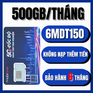 ( SIÊU SIM DATA ) Sim 4G 5G Mobi trọn gói 6-12 tháng 6MDT150 - 12MDT150 - 12MDT50 - MDT350- DATA 4GB