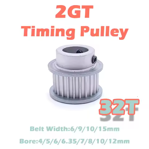 32 Teeth 2GT Synchronous Gear 32T GT2 Timing Pulley Bore 4mm~12mm 32Teeh Pulley Belt Width 6 9 10 15