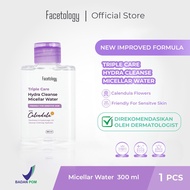 Facetology Triple Care Hydra Cleanse Micellar Water 300 ML Pembersih Wajah Sensitive Skin Pembersih Make Up Tanpa Bilas 300ml