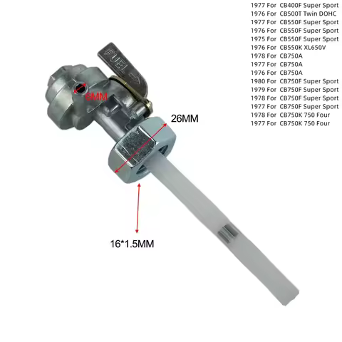 Fuel Tank Switch Valve Petcock Assembly 16x1.5mm For HONDA CB750 CB550 CB400 CB400F CB500T CB550F CB