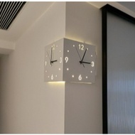 Ins Wind Corner Clock Double-Sided Wall Clock Living Room Creative Simple Modern Two-Sided Wall Clock Free Hole Fashion Sun Clock