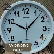 Jam Dinding Merk Standard Putih Polos 30 CM Jam Dinding Rumah Polos