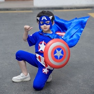 ชุดเด็กกัปตันอเมริกา Disney Performance Costume Boys ฤดูร้อน ชุดสูท Superman Ultraman Cool Christmas