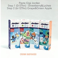 JORDAN KIDS TOOTHPASTE - Jordan Step 1 & Step 2-Baby & Child TOOTHPASTE 0-12 Years