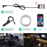 Car EL Neon Strip Light Car Ambient Light Sound Control Light RGB LED Decorative Auto Atmosphere Lamp With 12V lighter