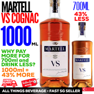 Martell VS Cognac Single Distillery 1000ml not 700ml more 43% - EXPRESS Delivery - Only for Sale to above 18 Years Old - Under 18 Years Old Not for Sale