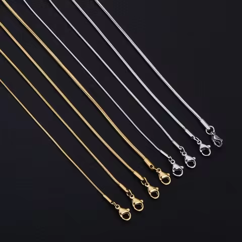 Stainless Steel Round Snake Chain Snake Bone Men's And Women's Necklace Pendant Collarbone Chain Nec