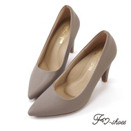 FM SHOES Plain Pointed Stiletto High Heels Gray
