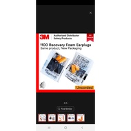 3M Earplug Uncorded 1100 (200prs) Soft Foam Earplugs SNR 37 dB Disposable / Noise Reduction Earplug 