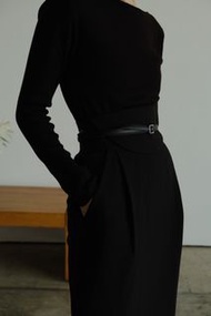 二手 ear studio 半月裙 M長版104公分+ 日感精緻細版皮帶