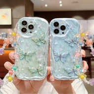 For IPhone 17 16 11 Pro 13 15 7Plus Pro Max 8 6 6s XR XS Aqua Butterfly Cream Cover