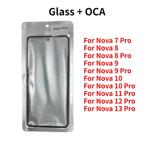 For Huawei Nova 7 8 9 10 11 12 13 Pro Curved Touch Screen Front Outer Glass Panel + OCA