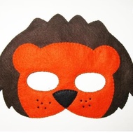 Lion Animal Mask Lion Felt Mask Brown Orange Animal Party Costume