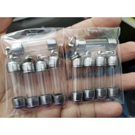 (Pack​10​Flower)​Stainless Steel Cover With Straw 9mm To 16mm Length 3.2cm.
