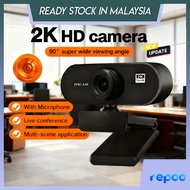Repoo Computer Webcam HD For PC 2K Min i Web Camera with Microphone USB 2.0 Web Cam For Mac Laptop D