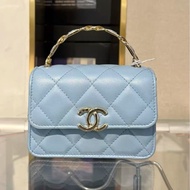 【全網最低價】 Chanel 22s 蓝色琺瑯小廢包