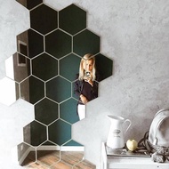 Hexagonal Mirror Acrylic Mirror Wallpaper Background Wall Decoration Crystal Stereo Mirror Sticker