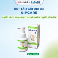 Bọt tắm gội dịu da Nipcare 200ml - sạch da ngừa rôm sảy mẩn ngứa an toàn cho trẻ từ 1 tháng tuổi